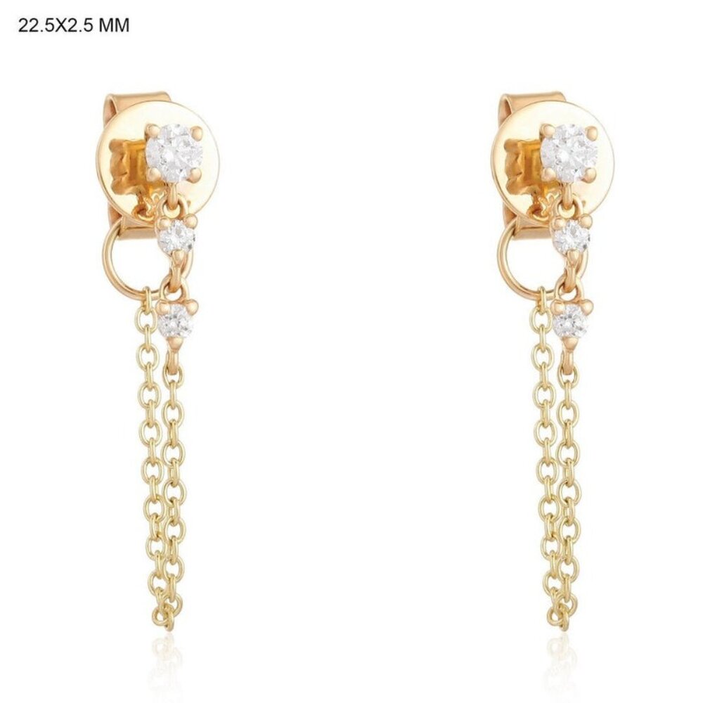 Twilight Drops 14K (or 18k upon request) Yellow Gold Diamond Dangle Earrings
